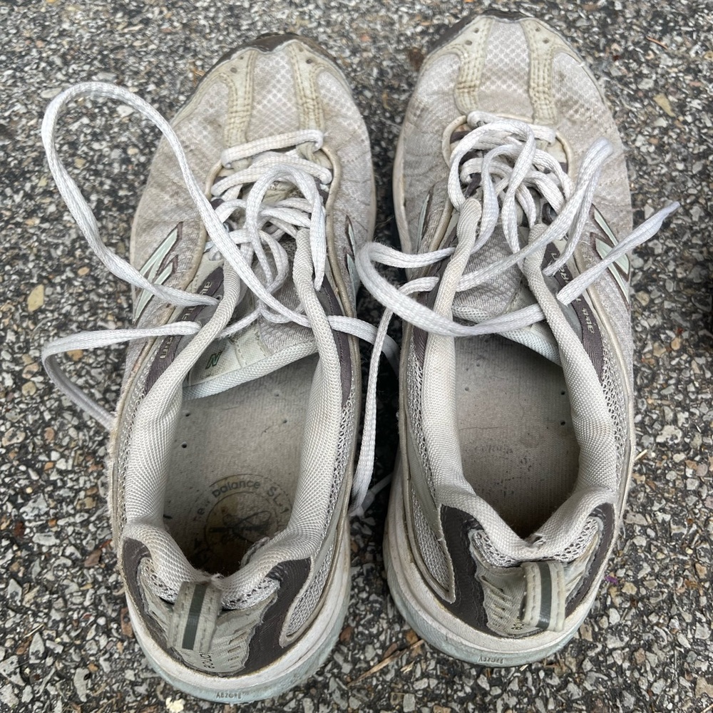 Well worn new balance sneakers